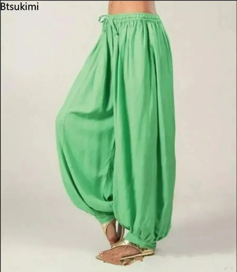 New 2025 Women's Summer Casual Harem Pants Solid Sports Baggy Hippie Workout Loose Trousers Sweatpants Loose Trousers Female 5XL - Lacatang Shop