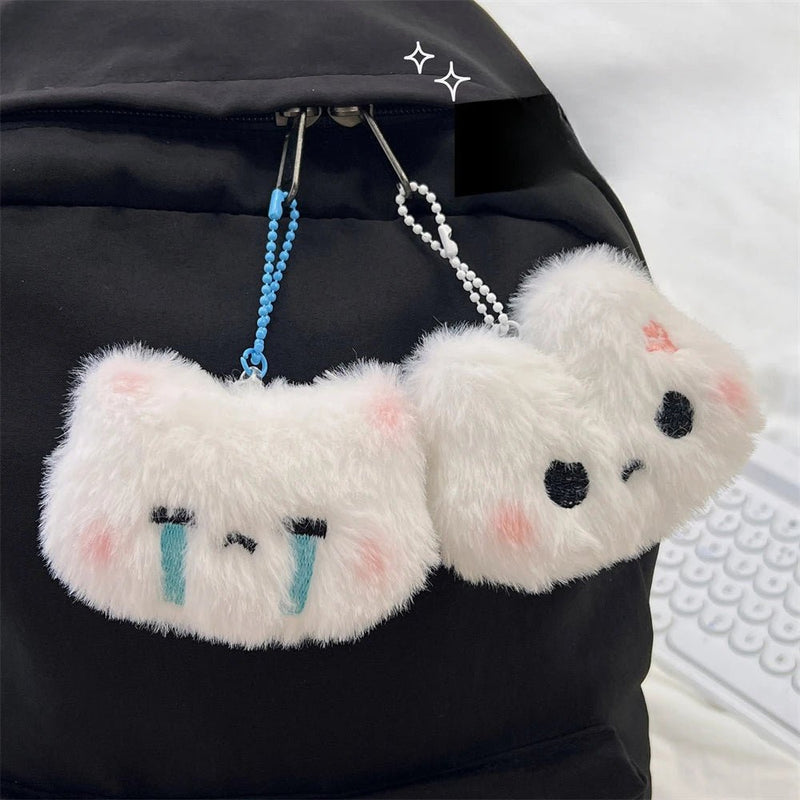 New bag charms Cute Plush Cat Doll Pendant Girl Heart Backpack Pendant Super Keychain decorative accessories valentine day gift - Lacatang Shop