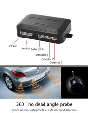 New LED Parking Sensor System Backlight Parktronic Monitor Display Kit Backup Detector Assistant 4 Probes - Lacatang Shop
