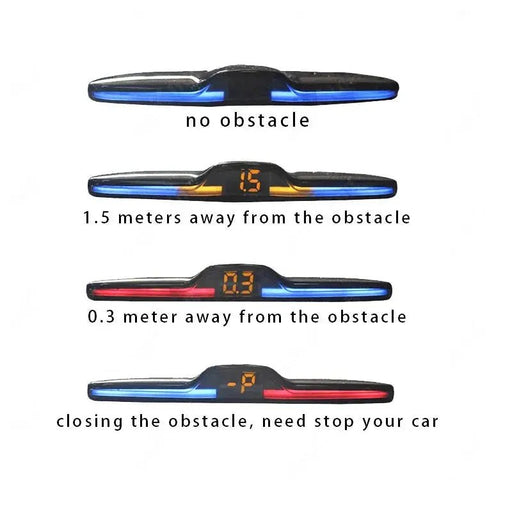 New LED Parking Sensor System Backlight Parktronic Monitor Display Kit Backup Detector Assistant 4 Probes - Lacatang Shop