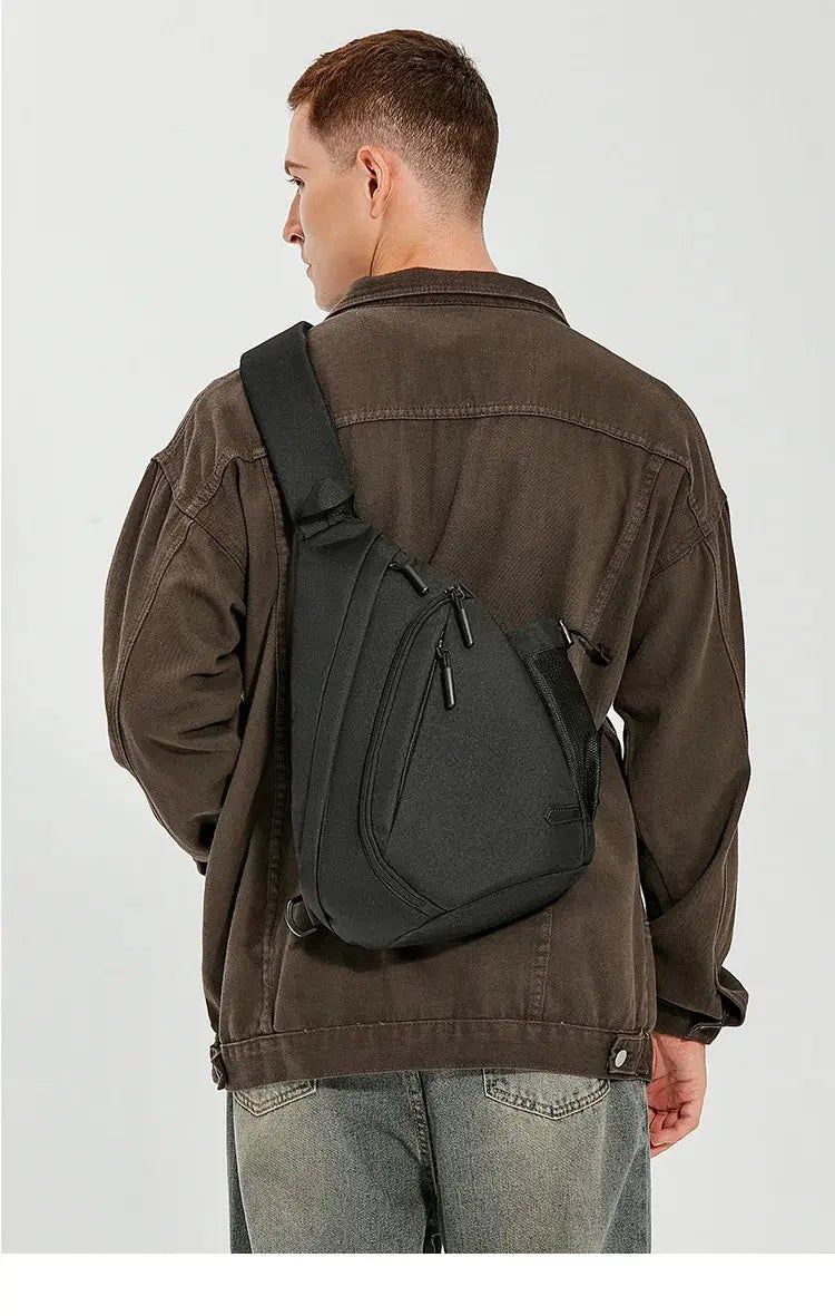 New Men's Waterproof Chest Bag, Young People's Crossbody Bag, Large Capacity Multifunctional Sports and Leisure Travel Bag - Lacatang Shop