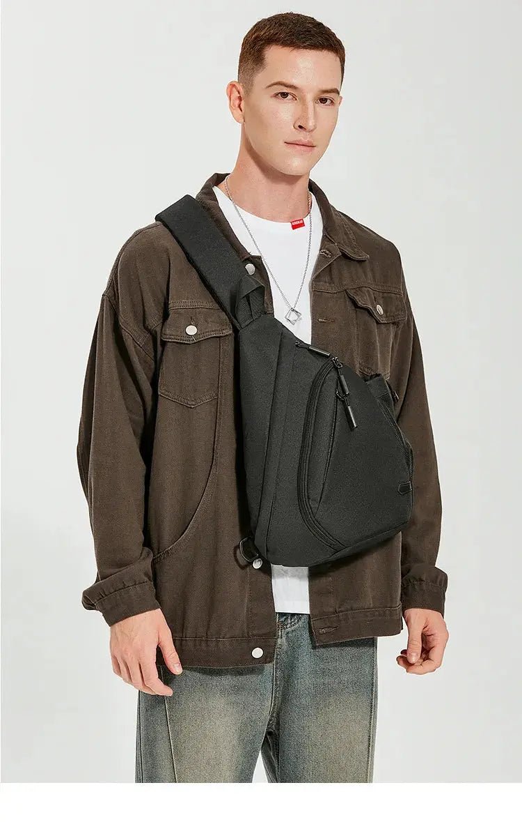 New Men's Waterproof Chest Bag, Young People's Crossbody Bag, Large Capacity Multifunctional Sports and Leisure Travel Bag - Lacatang Shop