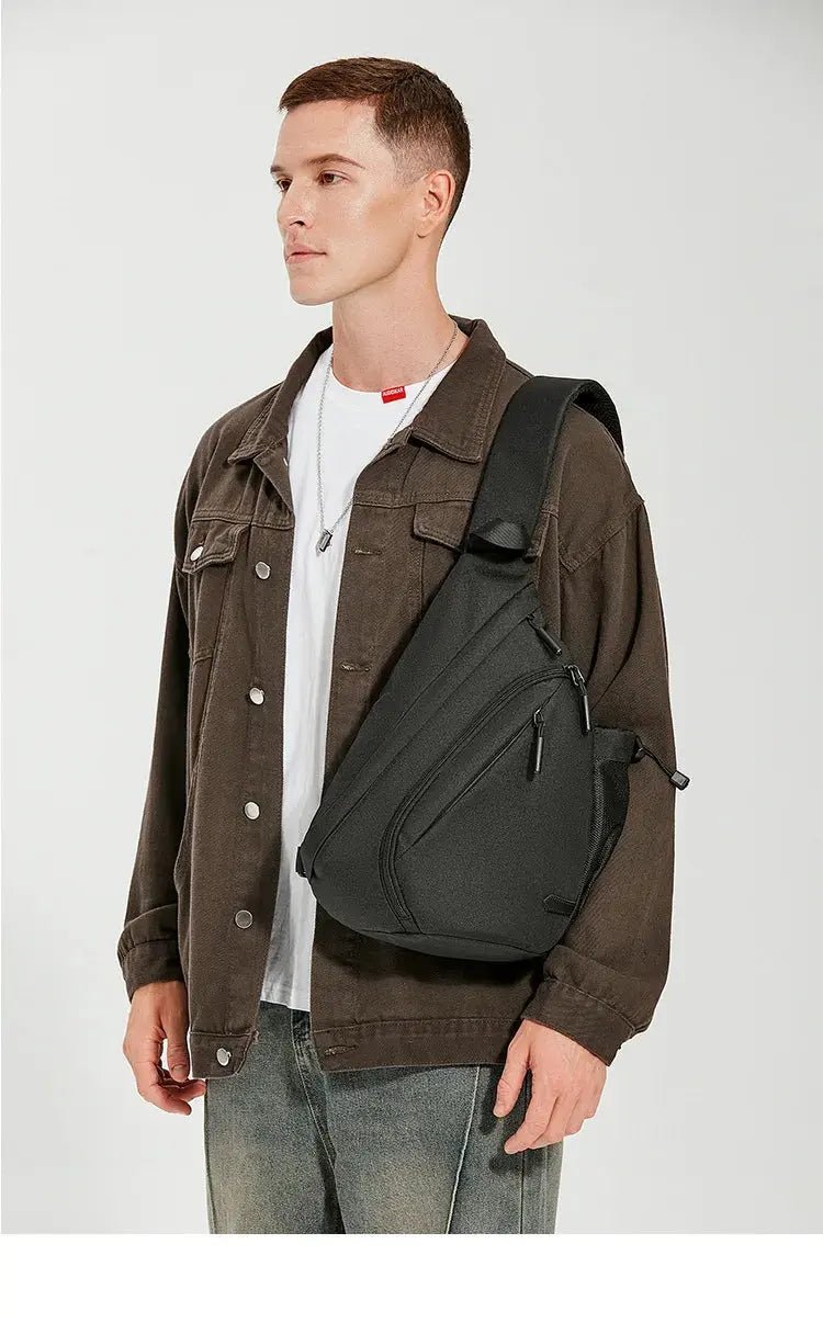 New Men's Waterproof Chest Bag, Young People's Crossbody Bag, Large Capacity Multifunctional Sports and Leisure Travel Bag - Lacatang Shop