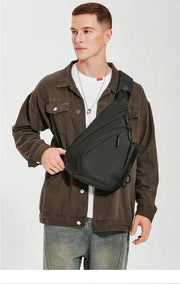 New Men's Waterproof Chest Bag, Young People's Crossbody Bag, Large Capacity Multifunctional Sports and Leisure Travel Bag - Lacatang Shop
