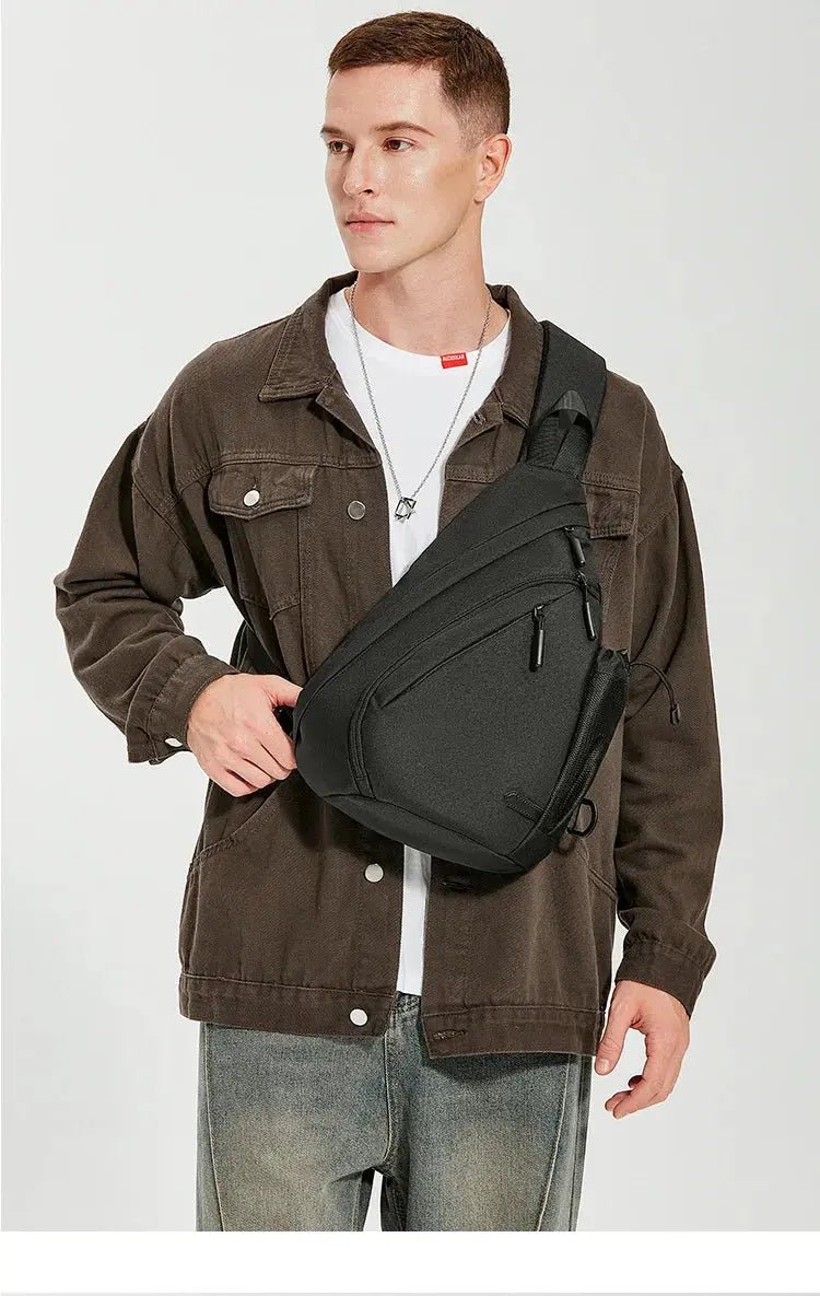 New Men's Waterproof Chest Bag, Young People's Crossbody Bag, Large Capacity Multifunctional Sports and Leisure Travel Bag - Lacatang Shop
