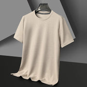 New Summer Waffle Round Neck Short Sleeved T-shirt for Men's Short Sleeved Top - Lacatang Shop