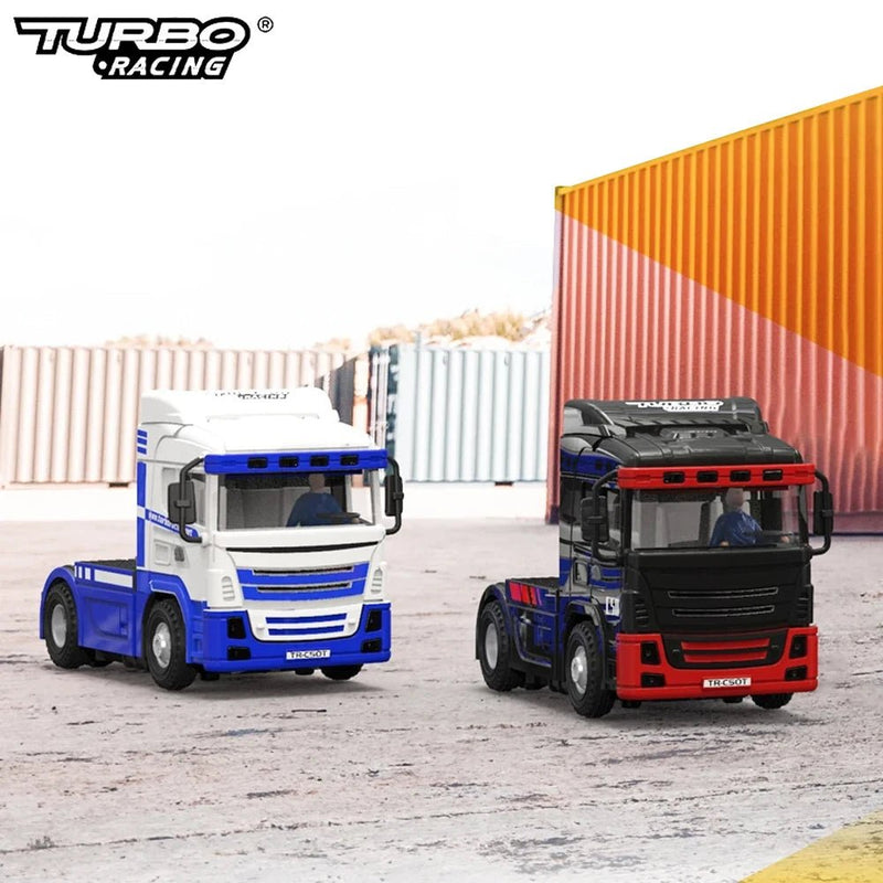 Newest Turbo Racing C50 1:76 Full Proportional 4WD RC Semi - truck Tractor Trailer & P81 2.4Ghz 10Ch Control For Kids/ Adults Gift - Lacatang Shop