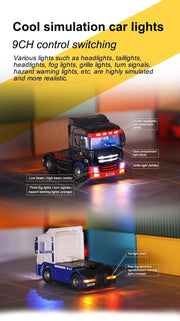 Newest Turbo Racing C50 1:76 Full Proportional 4WD RC Semi - truck Tractor Trailer & P81 2.4Ghz 10Ch Control For Kids/ Adults Gift - Lacatang Shop