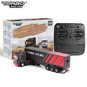 Newest Turbo Racing C50 1:76 Full Proportional 4WD RC Semi - truck Tractor Trailer & P81 2.4Ghz 10Ch Control For Kids/ Adults Gift - Lacatang Shop