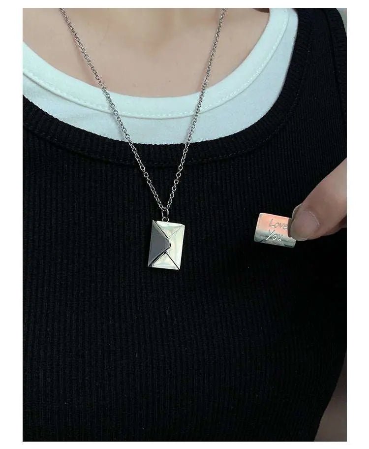 Open Love Letter Envelope Necklace 2023 New Arrival Men and Women Special - Interest Design Trendy Couple's Pendant Chinese Valentine's Day Gift - Lacatang Shop