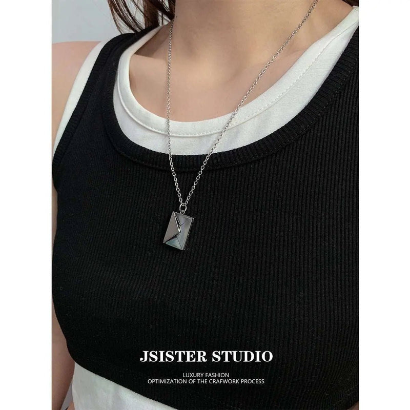 Open Love Letter Envelope Necklace 2023 New Arrival Men and Women Special - Interest Design Trendy Couple's Pendant Chinese Valentine's Day Gift - Lacatang Shop
