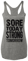 Sore Today STRONG Tomorrow Workout Tank Top Gray with Black - Lacatang Shop