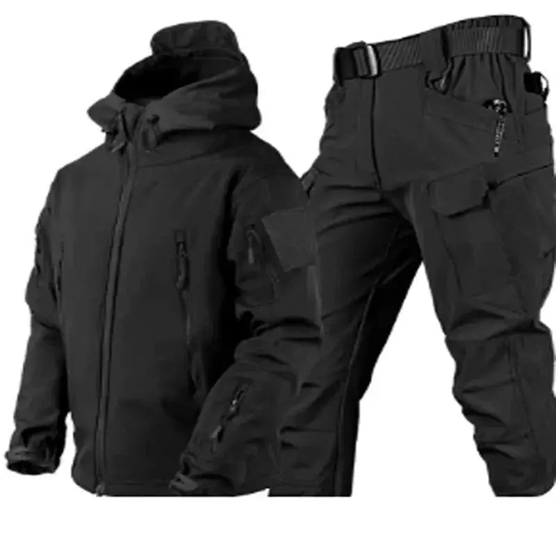 Outdoor Shark Skin Warmth Set Camo Plush Thickened Coat Autumn/Winter Racing Top Does Not Include Cuff Logo Pattern - Lacatang Shop