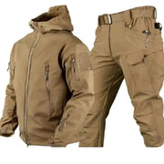 Outdoor Shark Skin Warmth Set Camo Plush Thickened Coat Autumn/Winter Racing Top Does Not Include Cuff Logo Pattern - Lacatang Shop