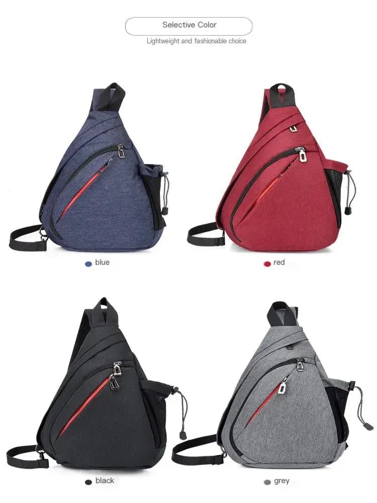 Oxford Cloth Chest Bag Men's Fashionable Crossbody Bag Outdoor Multifunctional Lightweight Casual Small Backpack - Lacatang Shop