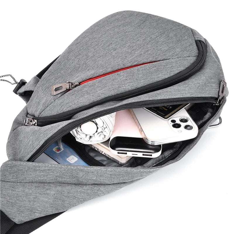 Oxford Cloth Chest Bag Men's Fashionable Crossbody Bag Outdoor Multifunctional Lightweight Casual Small Backpack - Lacatang Shop