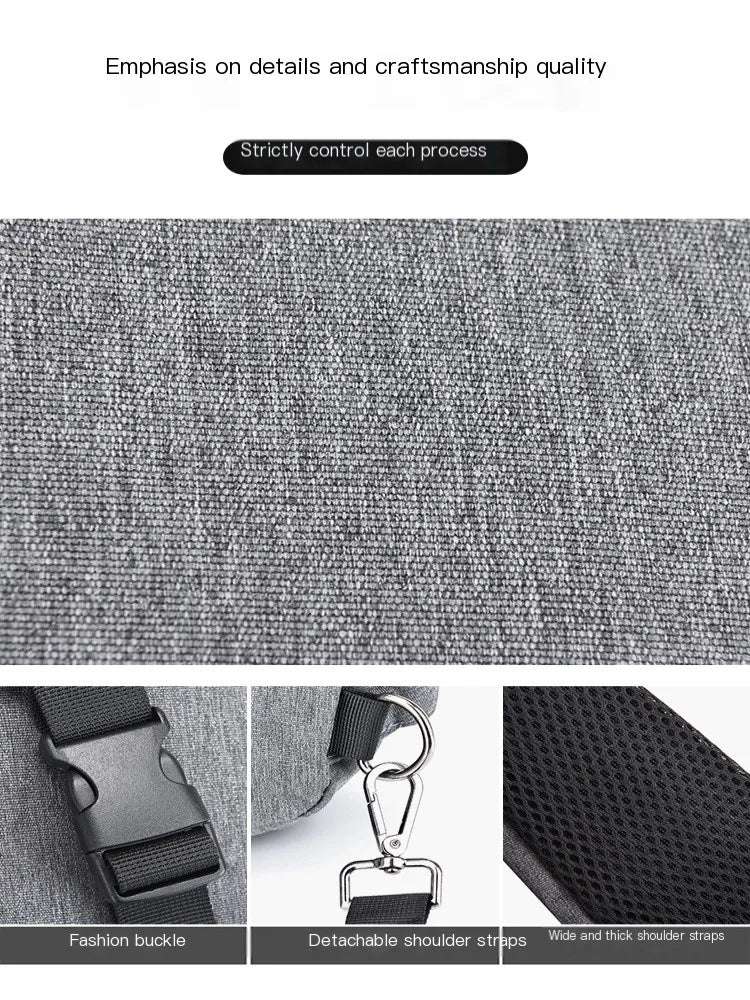 Oxford Cloth Chest Bag Men's Fashionable Crossbody Bag Outdoor Multifunctional Lightweight Casual Small Backpack - Lacatang Shop