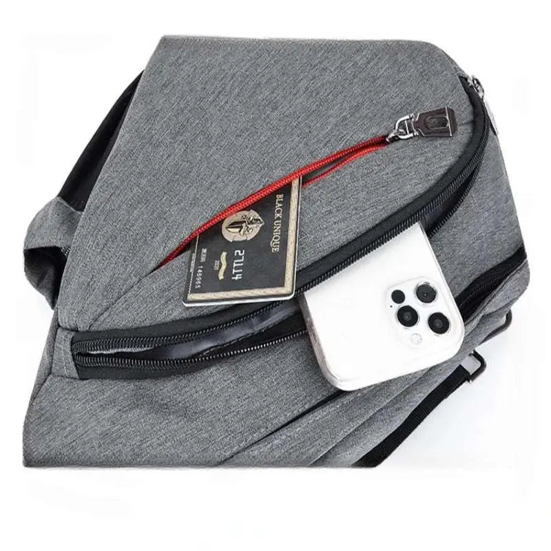Oxford Cloth Chest Bag Men's Fashionable Crossbody Bag Outdoor Multifunctional Lightweight Casual Small Backpack - Lacatang Shop