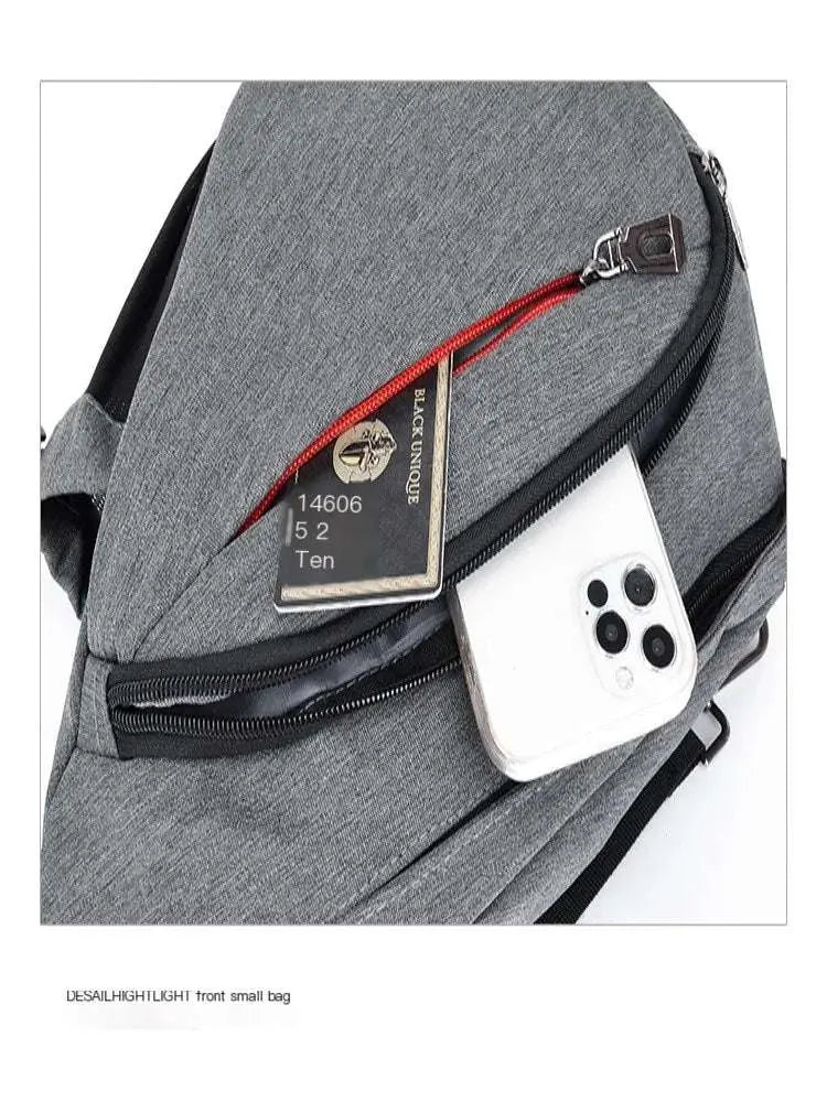 Oxford Cloth Chest Bag Men's Fashionable Crossbody Bag Outdoor Multifunctional Lightweight Casual Small Backpack - Lacatang Shop