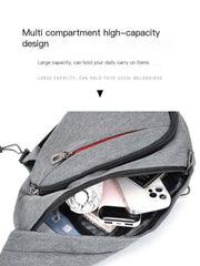 Oxford Cloth Chest Bag Men's Fashionable Crossbody Bag Outdoor Multifunctional Lightweight Casual Small Backpack - Lacatang Shop