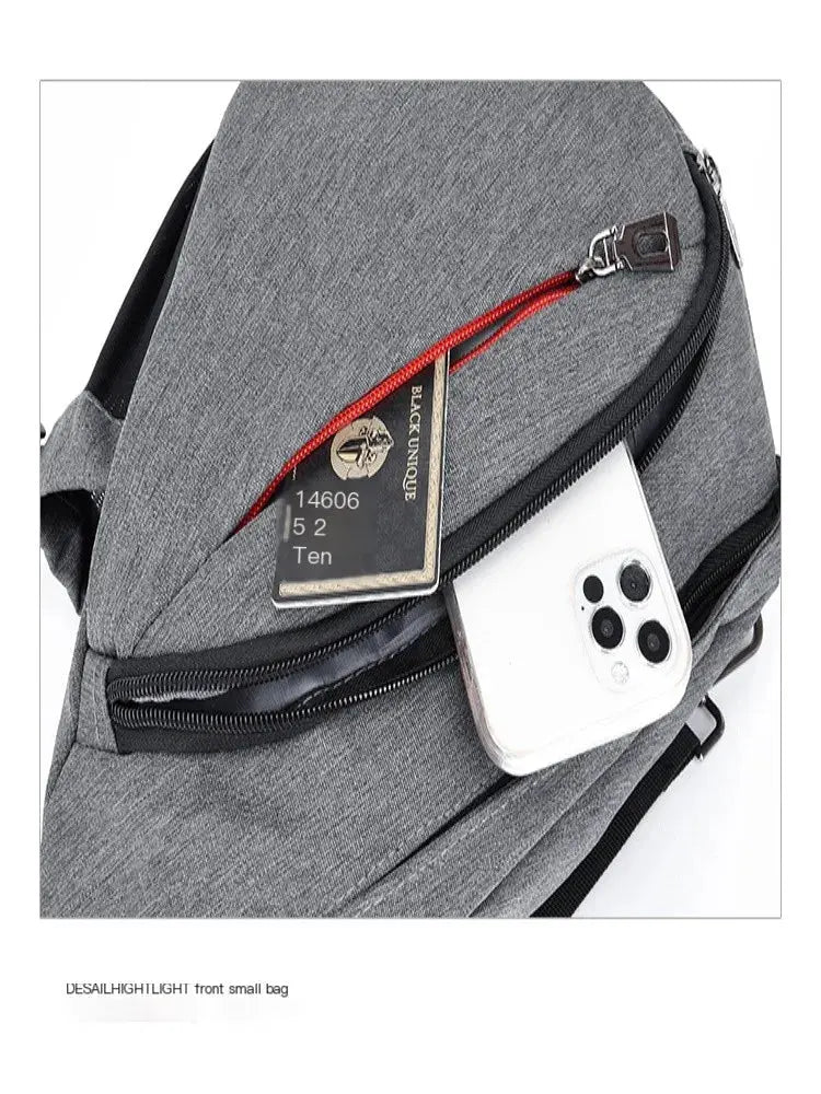 Oxford Cloth Chest Bag Men's Fashionable Crossbody Bag Outdoor Multifunctional Lightweight Casual Small Backpack - Lacatang Shop