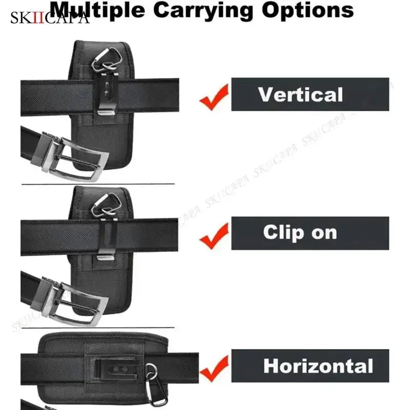 Oxford Cloth Leather Waist Pouch for Samsung S24 Ultra Plus with Belt Clip - Compatible with Galaxy A15 A05S A05 A25 - Lacatang Shop