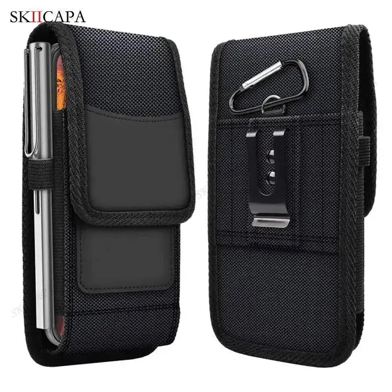 Oxford Fabric Leather Phone Holster with Belt Clip for Samsung S24 Ultra Plus and Galaxy A Series - Lacatang Shop