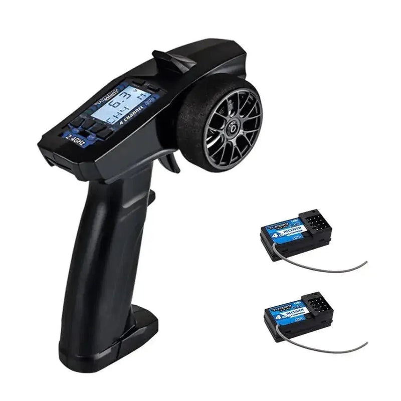 P32 Turbo Racing 91803G - C 2.4G 4CH VT system LCD Display Radio Transmitter Remote Controller with Receiver for RC Car Boat - Lacatang Shop