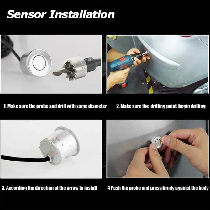 Parktronic Car Detector Auto LED Display 4PCS Parking Sensor Kit Reverse Assistance Backup Radar Monitor Parking Car - detector - Lacatang Shop