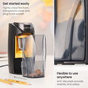 Pencil Sharpener and Electric Eraser Set, Black, for 8 - Mm Pencils, 20 Eraser Refills, Office Supplies for Teachers, Students, Classrooms, and Art Studios - Lacatang Shop