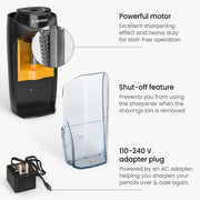 Pencil Sharpener and Electric Eraser Set, Black, for 8 - Mm Pencils, 20 Eraser Refills, Office Supplies for Teachers, Students, Classrooms, and Art Studios - Lacatang Shop