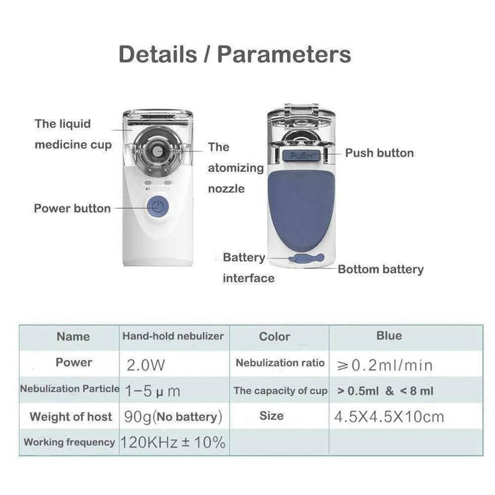 Portable Handheld Nebulizer Mist Inhaler and Atomizer - Lacatang Shop