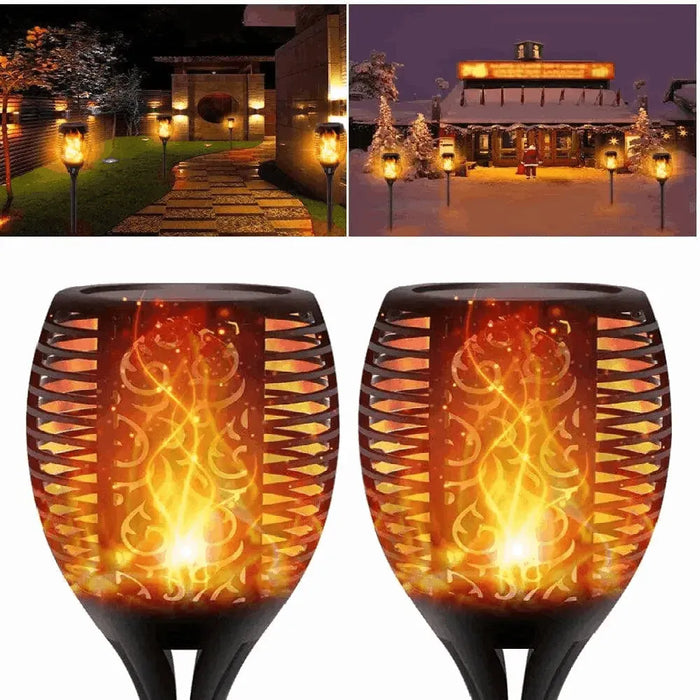 33 Led Outdoor Waterproof Solar Powered Small Torch Flame Lights - Lacatang Shop