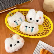 Plush Stuffed Rabbit Plush Keychain Blush Angry Rabbit Crying Bunny Blush Angry Rabbit Plush Pendant Cartoon Anime Soft - Lacatang Shop