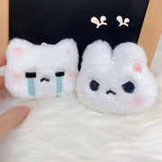 Plush Stuffed Rabbit Plush Keychain Blush Angry Rabbit Crying Bunny Blush Angry Rabbit Plush Pendant Ins Cartoon Anime - Lacatang Shop