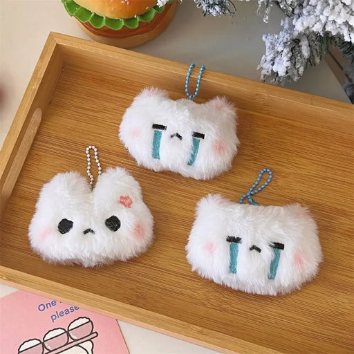 Plush Stuffed Rabbit Plush Keychain Blush Angry Rabbit Crying Bunny Blush Angry Rabbit Plush Pendant Ins Cartoon Anime - Lacatang Shop