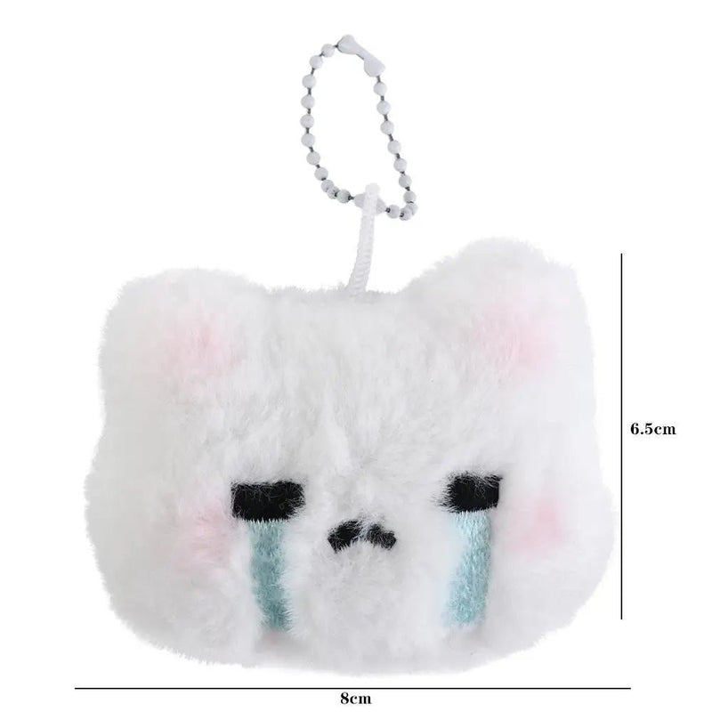 Plush Stuffed Rabbit Plush Keychain Blush Angry Rabbit Crying Bunny Blush Angry Rabbit Plush Pendant Ins Cartoon Anime - Lacatang Shop