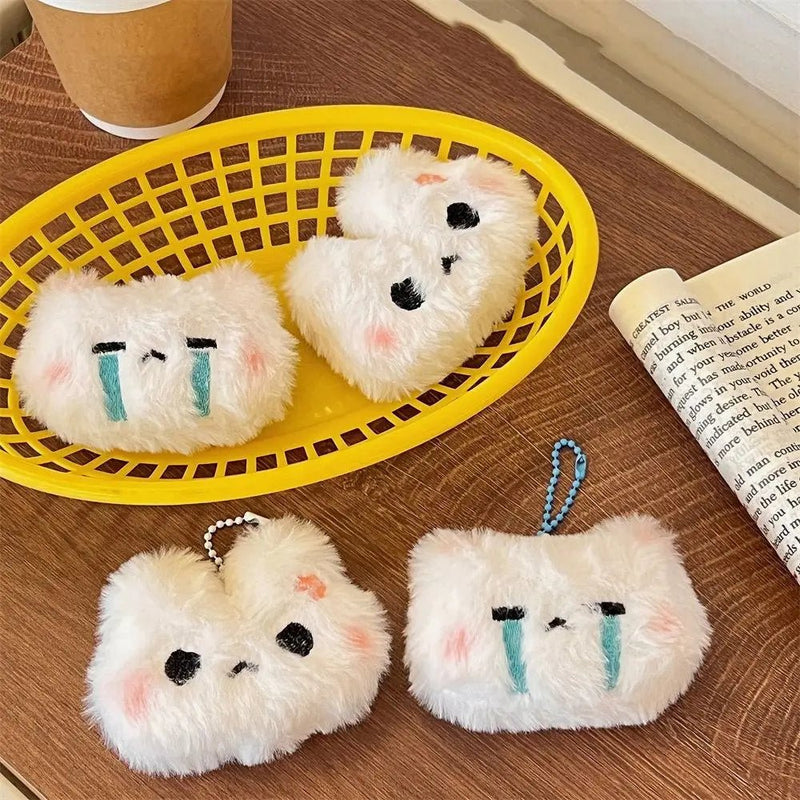 Plush Stuffed Rabbit Plush Keychain Blush Angry Rabbit Crying Bunny Blush Angry Rabbit Plush Pendant Ins Korean Style - Lacatang Shop