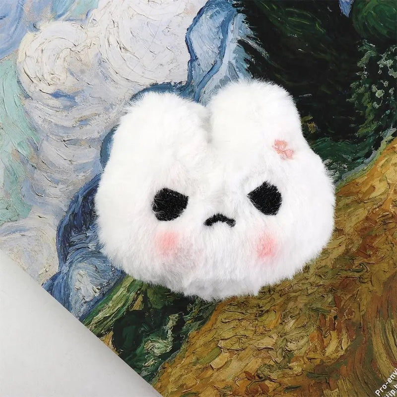 Plush Stuffed Rabbit Plush Keychain Crying Bunny Blush Angry Rabbit Blush Angry Rabbit Plush Pendant Korean Style Soft - Lacatang Shop