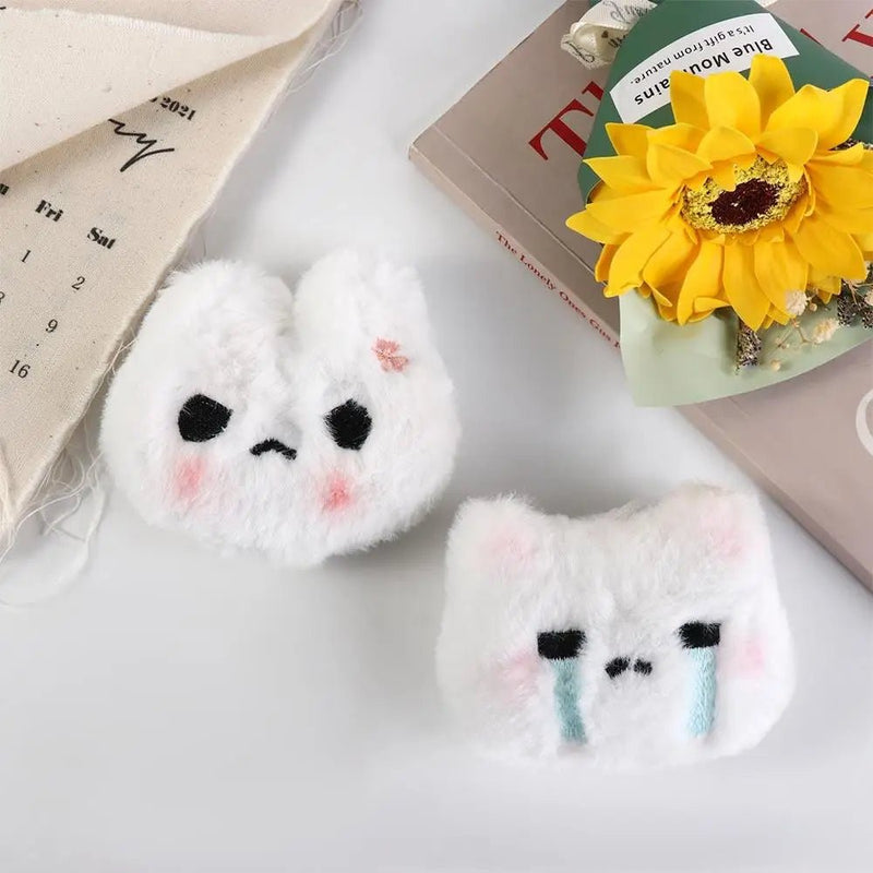 Plush Stuffed Rabbit Plush Keychain Crying Bunny Blush Angry Rabbit Blush Angry Rabbit Plush Pendant Korean Style Soft - Lacatang Shop