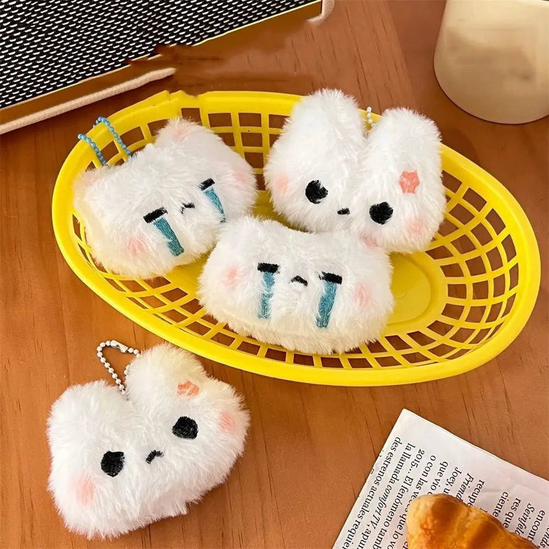 Plush Stuffed Rabbit Plush Keychain Crying Bunny Blush Angry Rabbit Blush Angry Rabbit Plush Pendant Unique Design Korean Style - Lacatang Shop