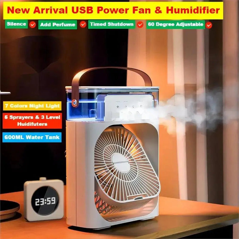 Portable 3 In 1 Fan AIr Conditioner Household Small Air Cooler LED - Lacatang Shop