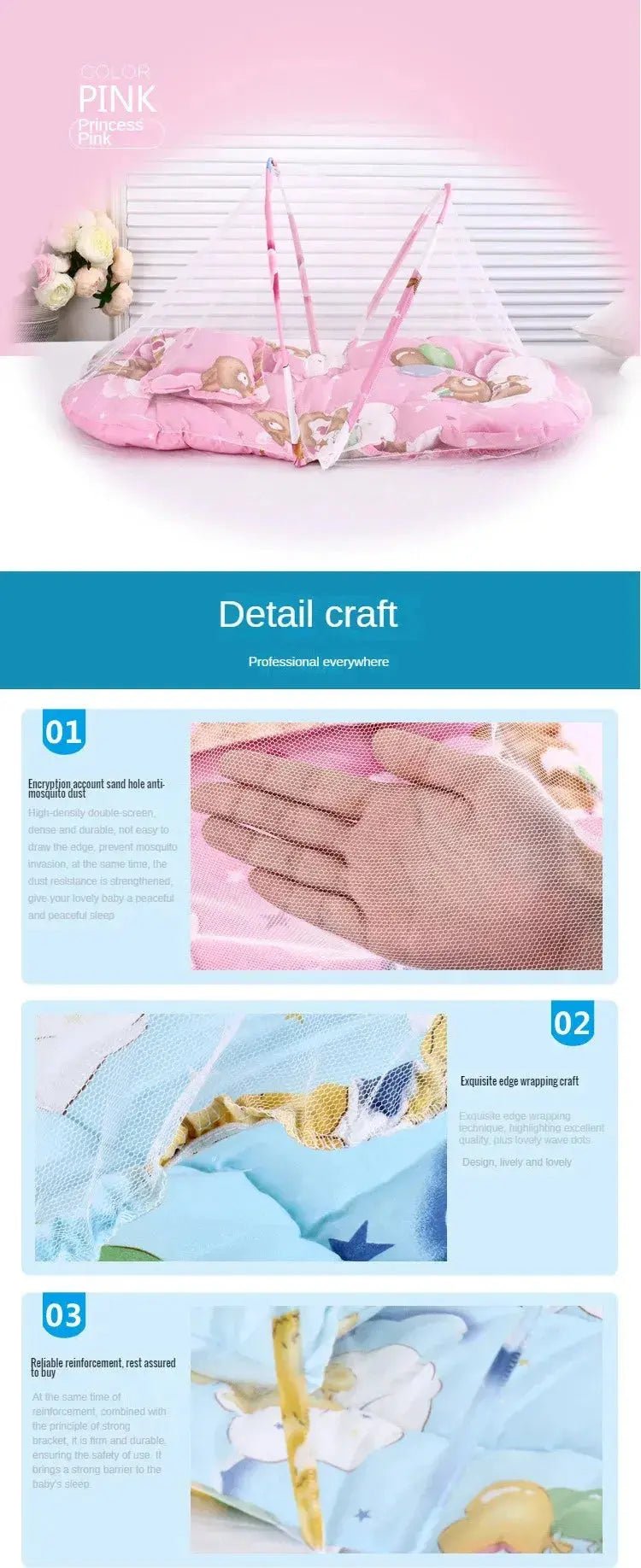 Portable Bionic Travel Crib with Pressure - Resistant Folding Design for Newborns - Lacatang Shop