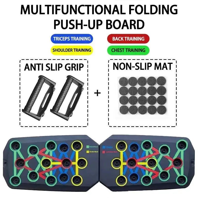 Portable Multifunctional Push - Up Board Set with Handles Foldable Fitness Equipment for Chest Abdomen Arms and Back Training - Lacatang Shop