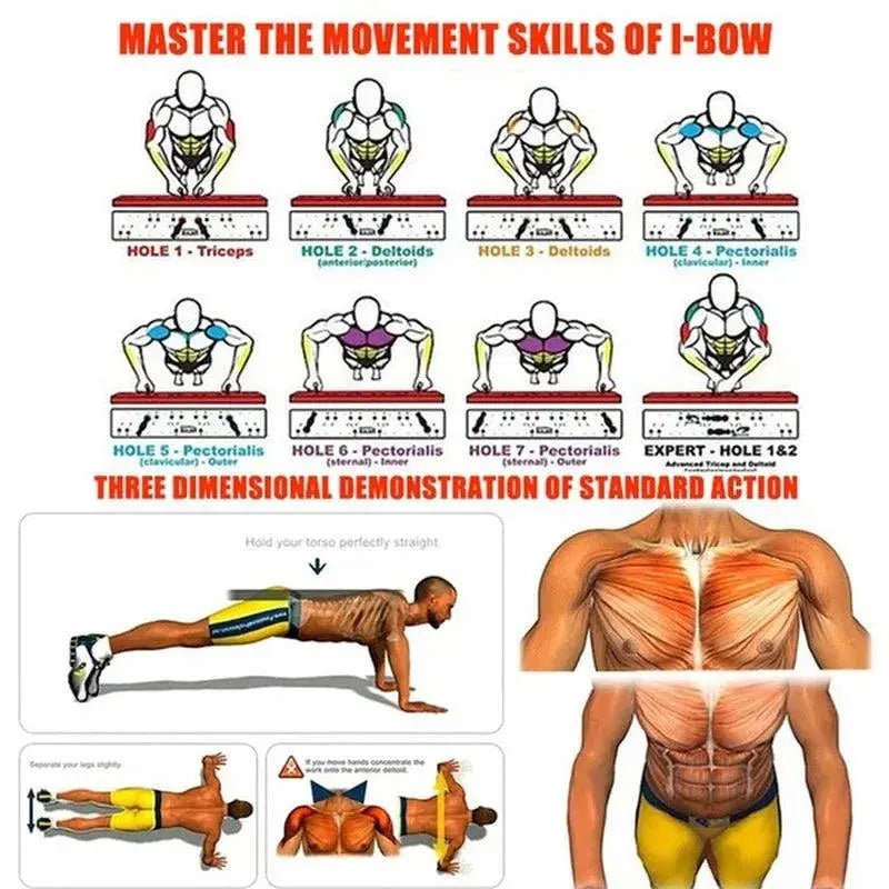 Portable Multifunctional Push - Up Board Set with Handles Foldable Fitness Equipment for Chest Abdomen Arms and Back Training - Lacatang Shop