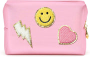 Preppy Patch Small Toiletry Bag - Pink - Lacatang Shop