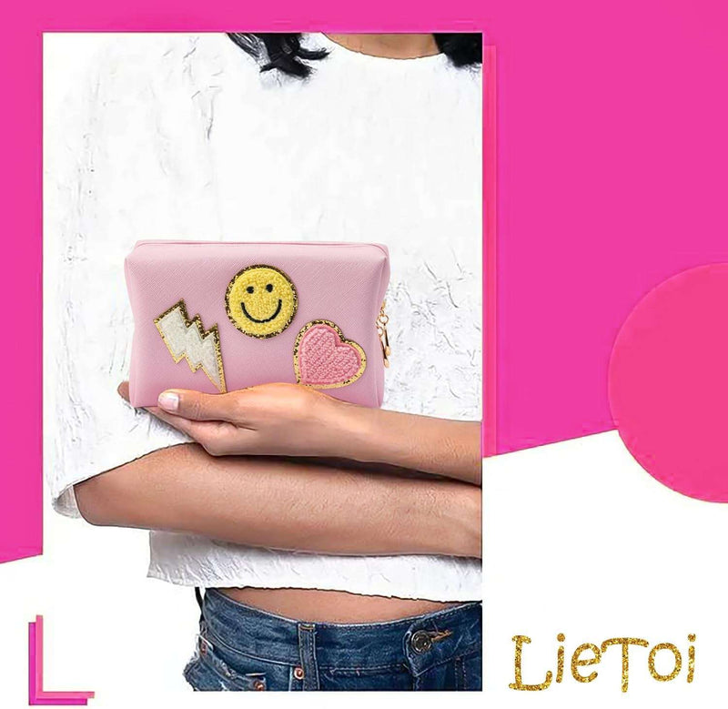 Preppy Patch Small Toiletry Bag - Pink - Lacatang Shop