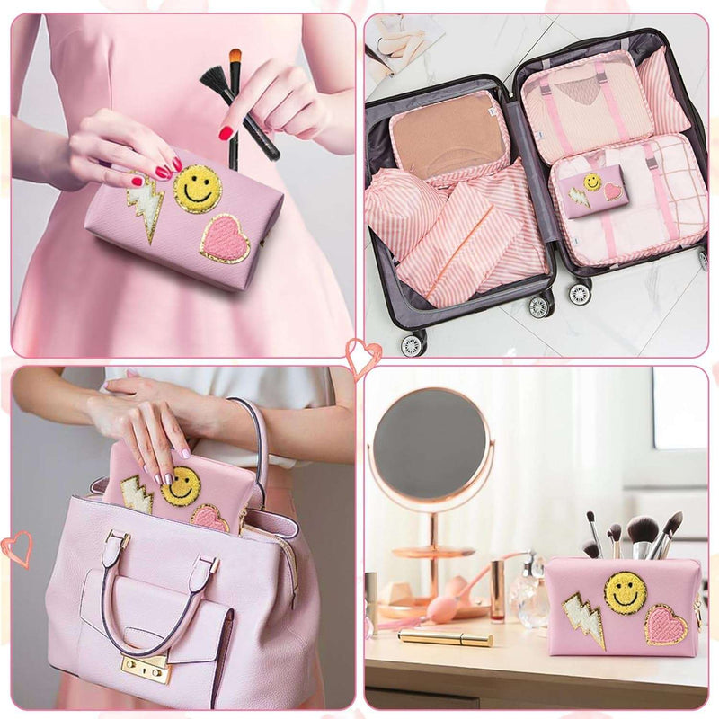 Preppy Patch Small Toiletry Bag - Pink - Lacatang Shop
