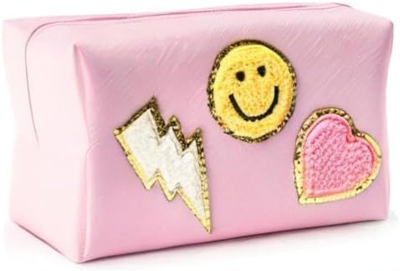 Preppy Patch Small Toiletry Bag - Pink - Lacatang Shop