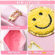 Preppy Patch Small Toiletry Bag - Pink - Lacatang Shop